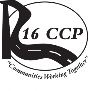 Logo for the Route 16 Corridor Community Partnership